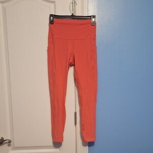 Lululemon Athletica Orange Skinny Pants High-Waisted Sz 6